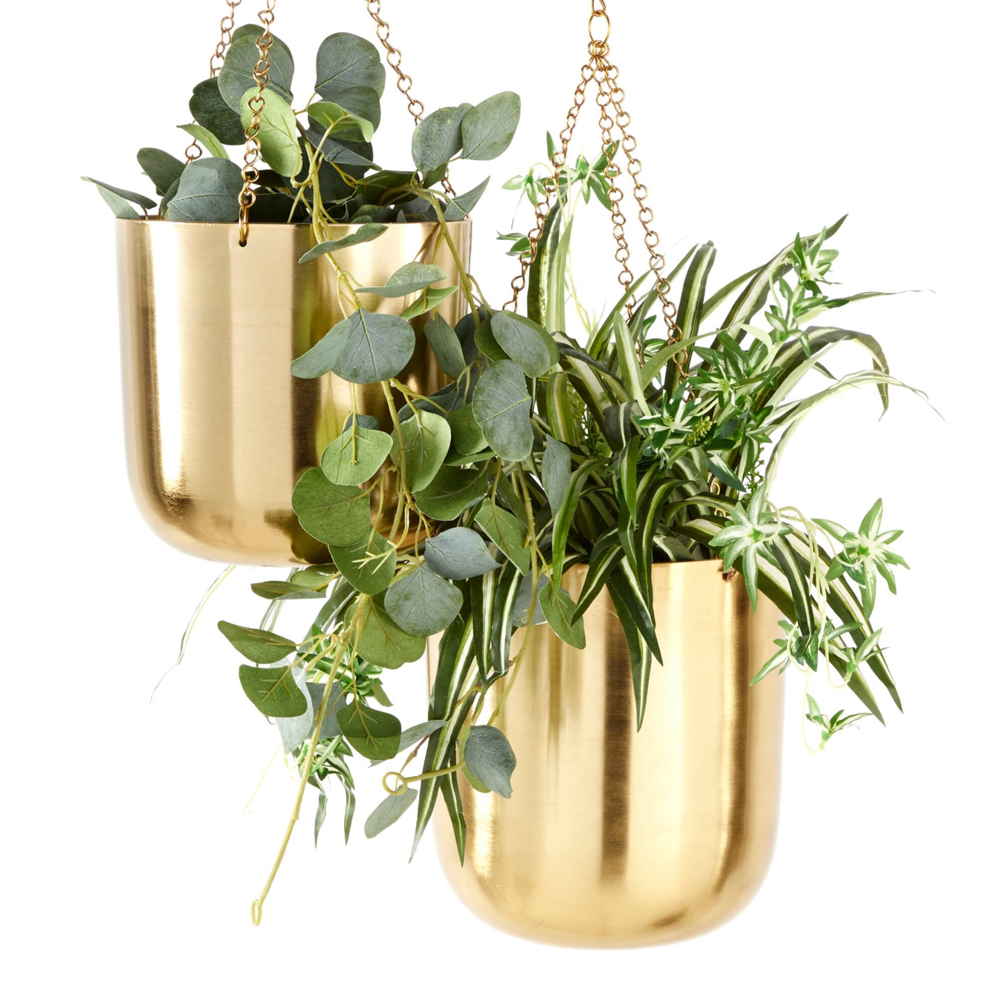CosmoLiving by Cosmopolitan Gold Metal Glam Planter Set